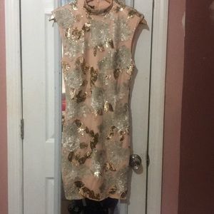 Bebe pink-sequins dress